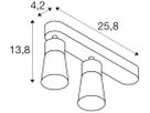 Spot SLV PURI 2.0 Cone CW GU10 2×6W DIM 258×42×138mm schwarz