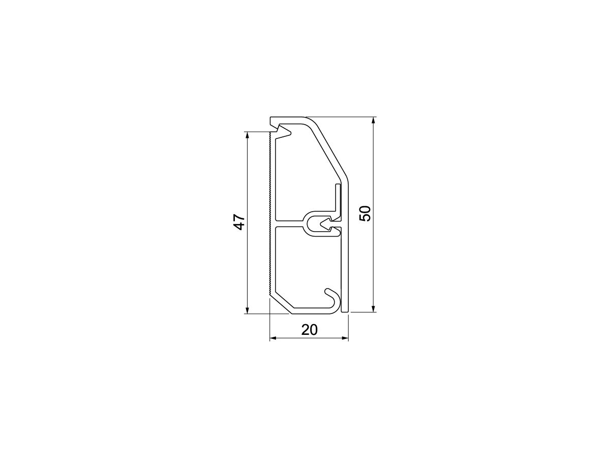 Sockelleistenkanal Bettermann SL Set 20×50 9010, PVC, reinweiss, 9010