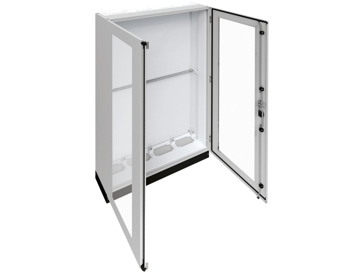 Schrank Hager univers SKII 1850×1050×275mm mit Sockel 100mm+Tür transparent IP55