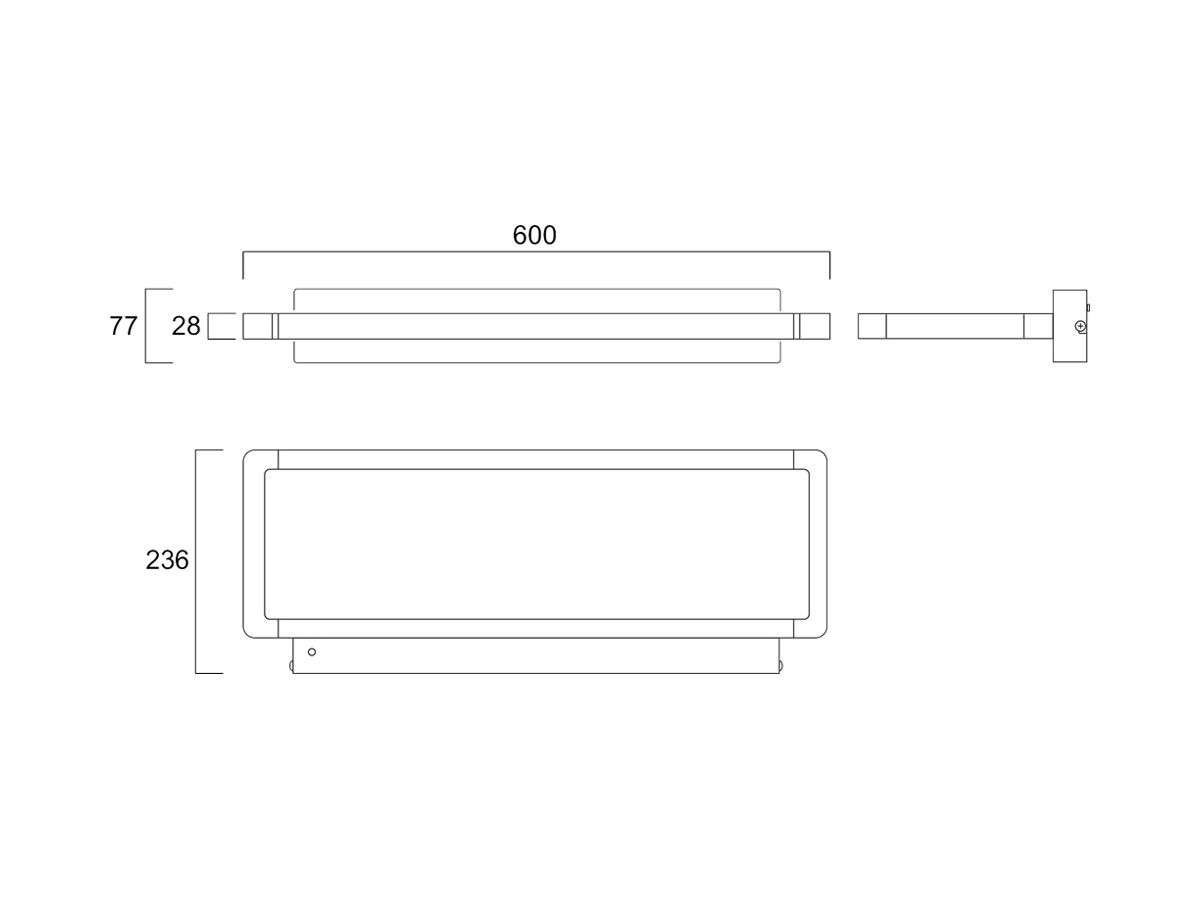 LED-Wandleuchte Sylvania Areum 45W 5850lm 840 DALI direkt/indirekt 600mm Si