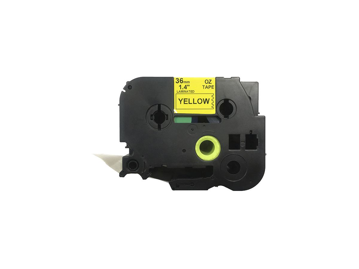Schriftbandkassette kompatibel zu OZE-661, 36mm×8m, gelb/schwarz