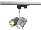 Strahler SLV BIMA, 2×GU10 50W mit 3-Phasen-Adapter IP20 silbergrau
