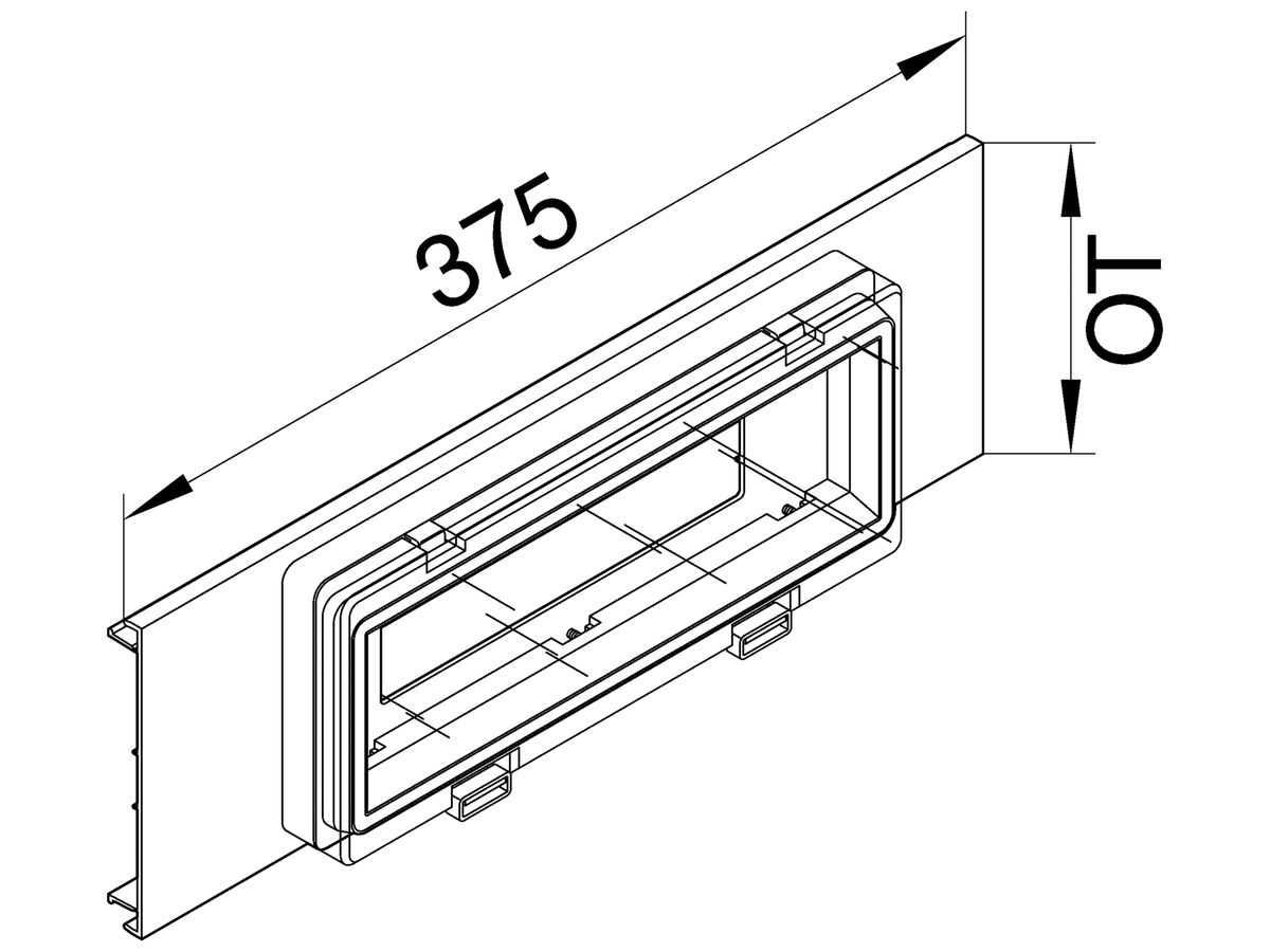 Geräteblende tehalit BRA 120, 9 Module, Tür, verkehrsweiss