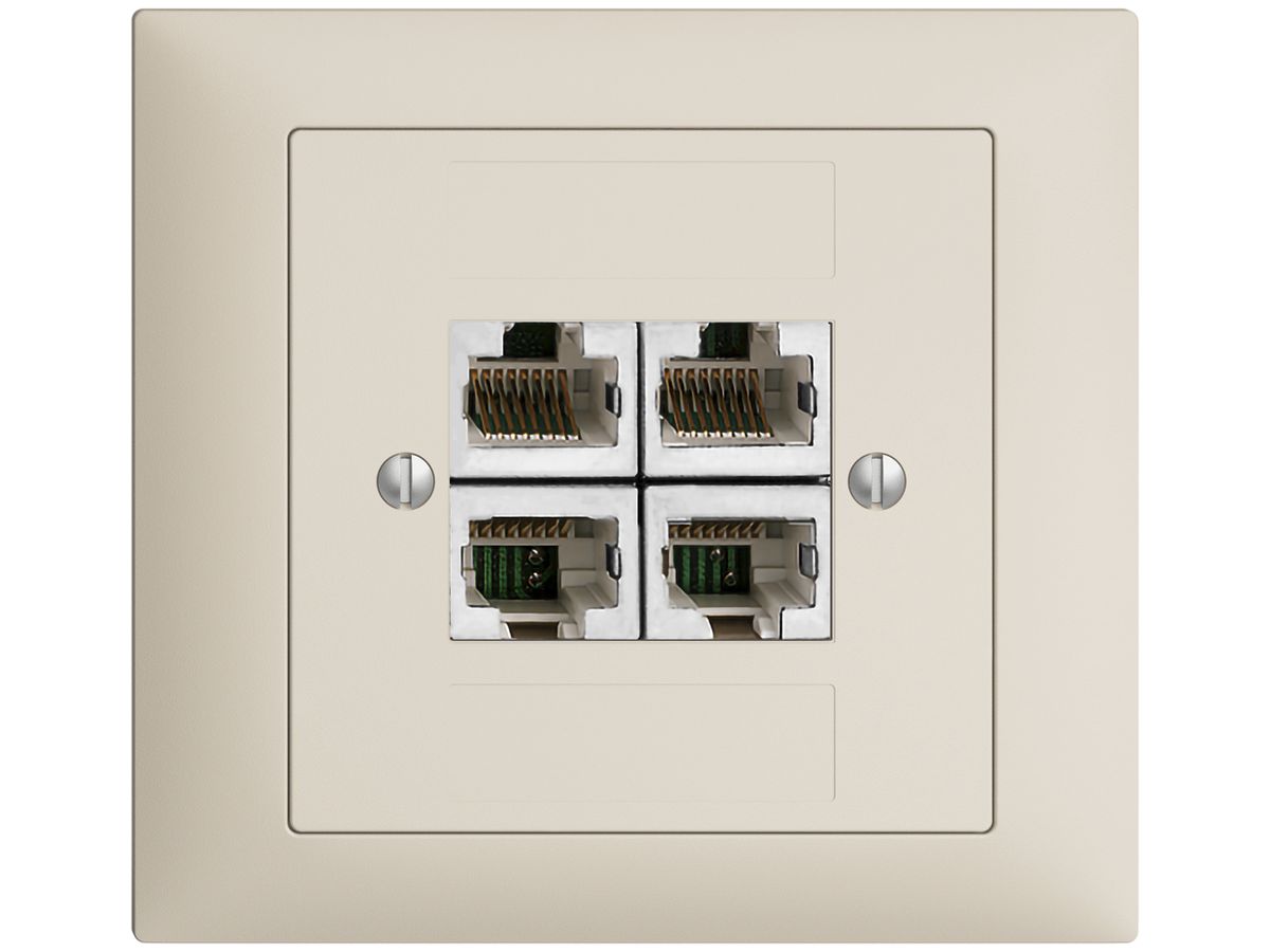 EB-Dose 4×RJ45/s 4P getr. EDIZIOdue crema ITplus