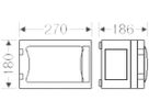 Apparategehäuse Hensel FP 0150 grau leer mit Türe offen 270×180×186mm