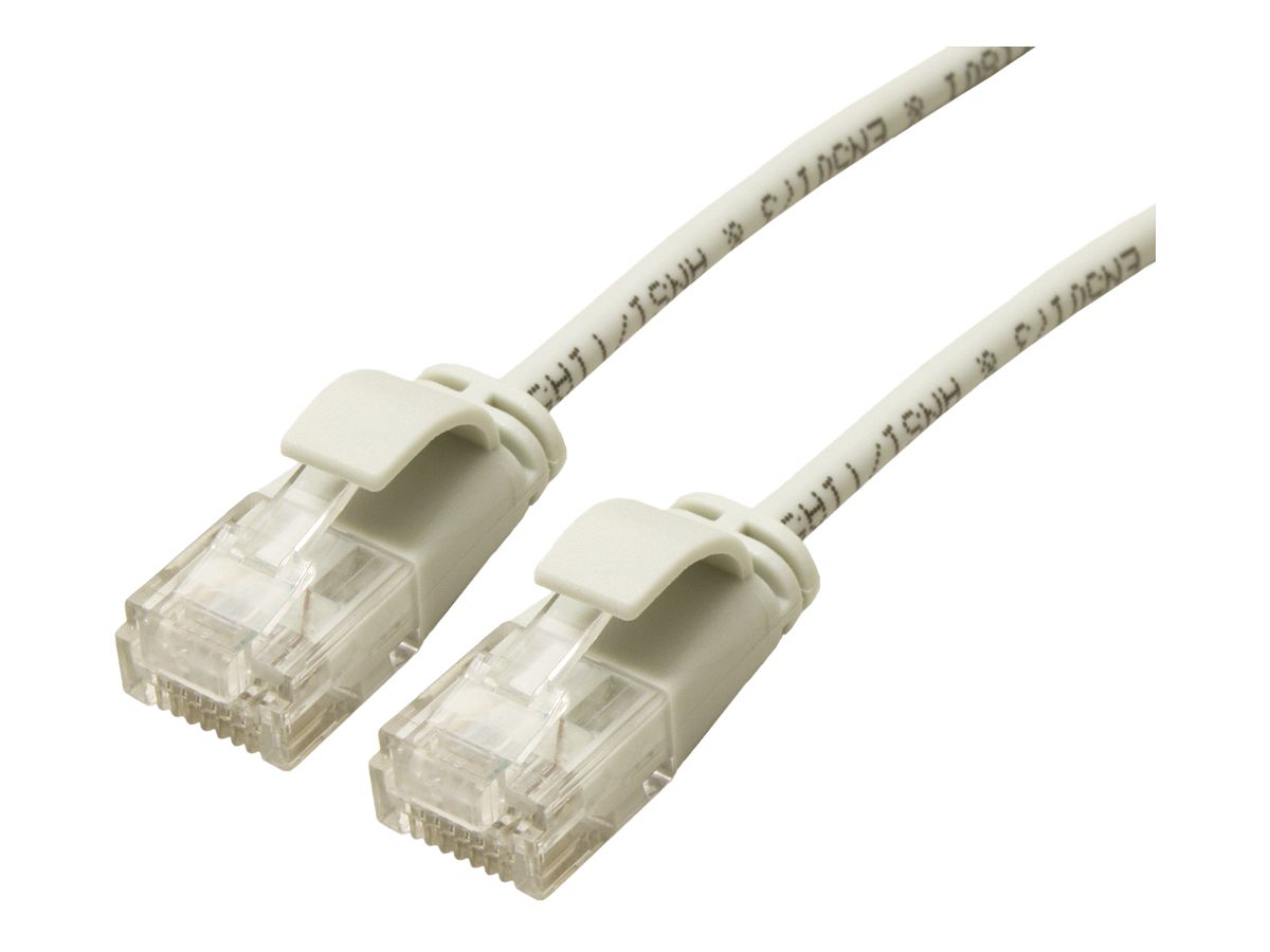 Patchkabel RJ45 ROLINE Slim, Kat.6A U/UTP, rund, grau, 3m