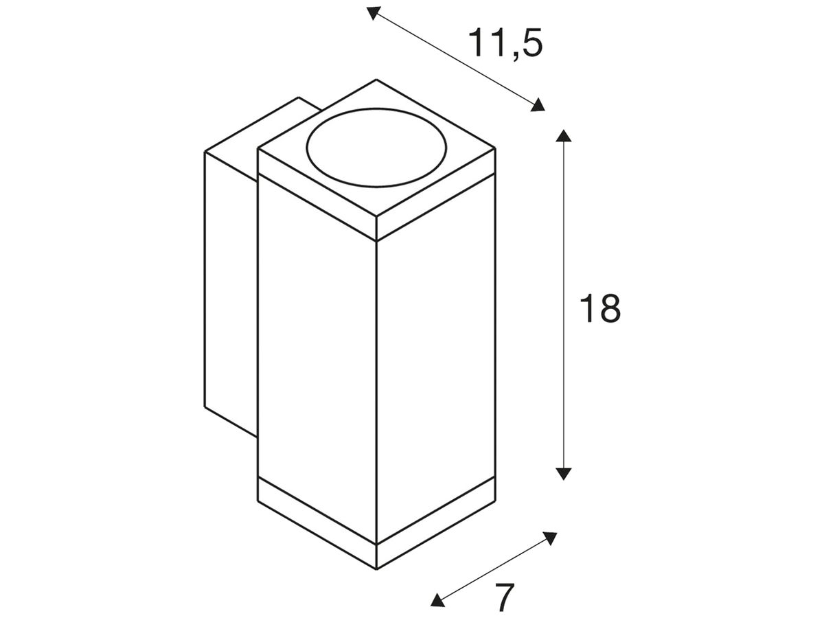 LED-Wandleuchte SLV ENOLA SQUARE UP/DOWN S 7W 640lm 3000/4000K IP65 anthrazit