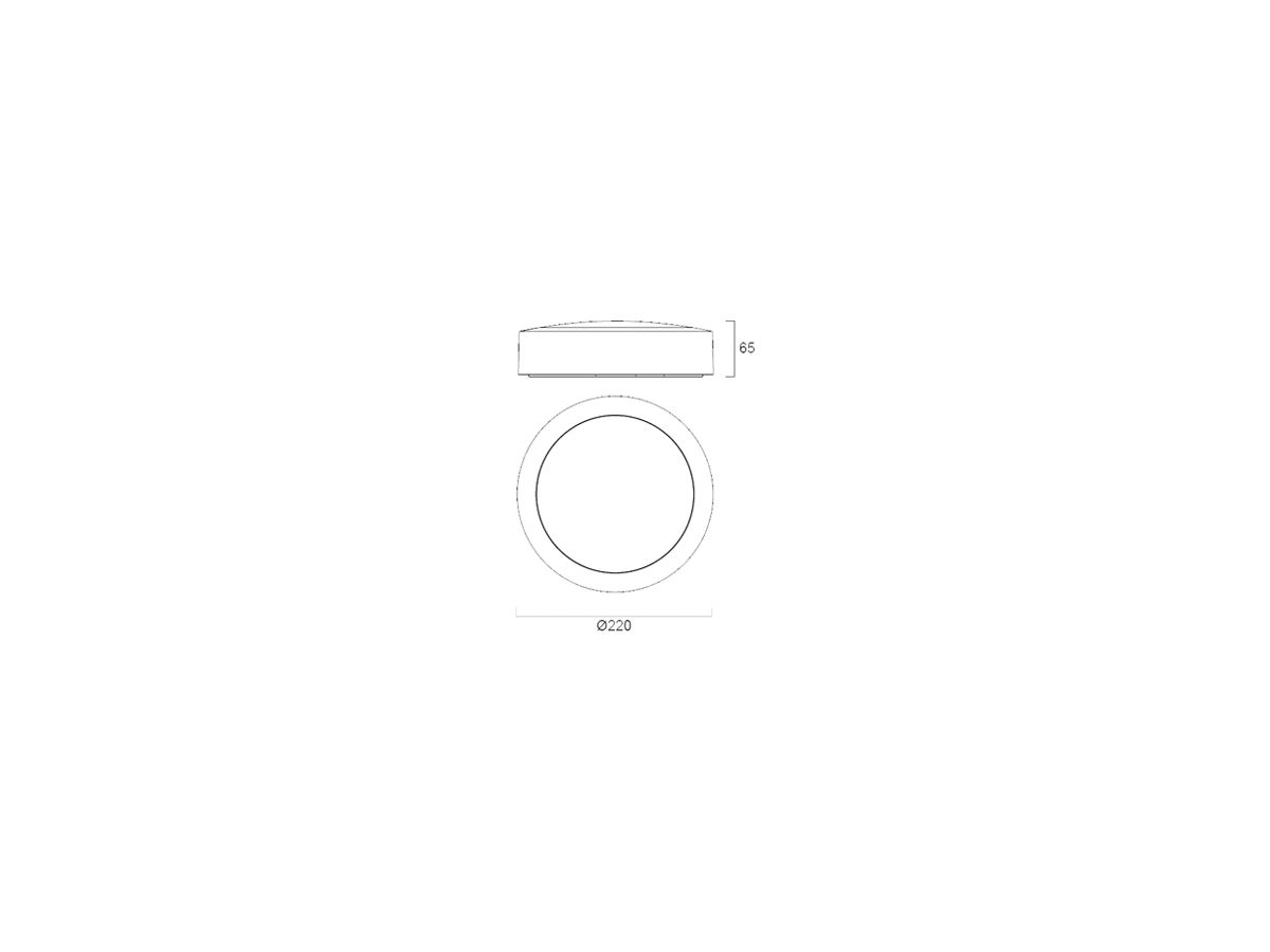 LED-Anbauleuchte Sylvania Novella 12W 1525lm 3000…4000K IP66 Ø220 schwarz