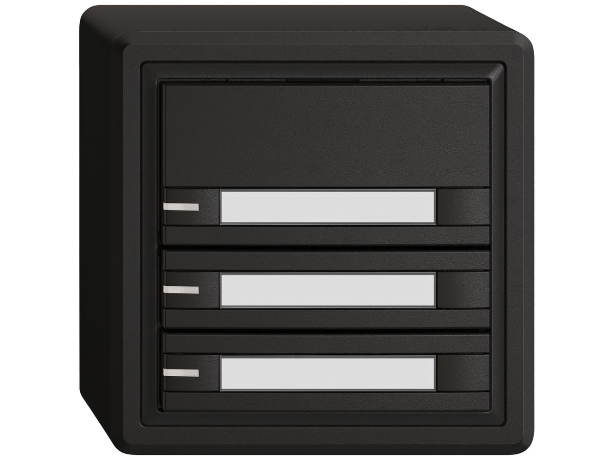 AP-Universaltaster EDIZIO.liv UNI SNAPFIX® m.LED RGB 3× 2-Tbed.Pap.sz