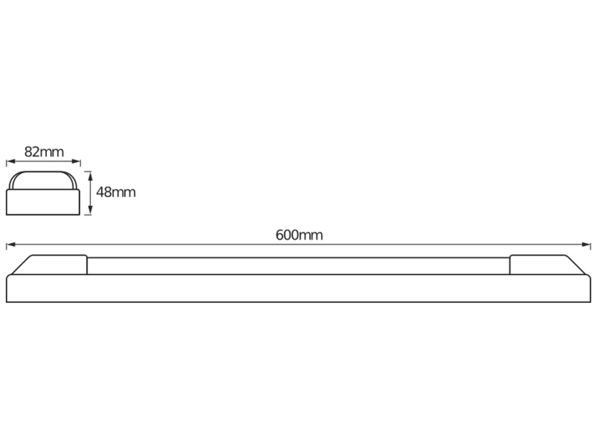 LED-Lichtleiste LDV LED POWER BATTEN 25W 2375lm 3000K 600mm weiss