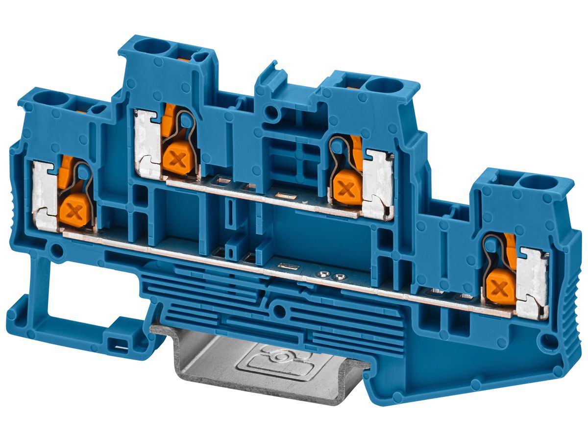 Durchgangs-Reihenklemme PX XTTB 2,5 BU 4mm² 22A 800V 2×2 TH35 bl