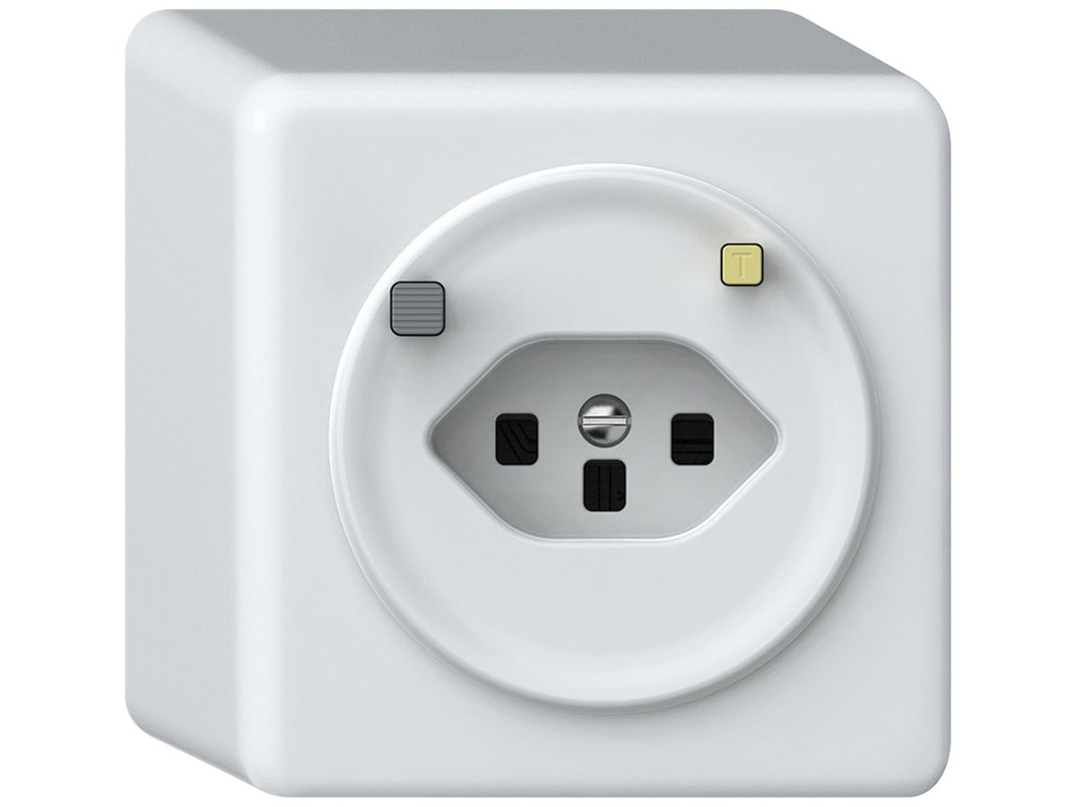 AP-Steckdose FI origin 1×Typ 23 30mA 16A 230V 88×88×54mm weiss