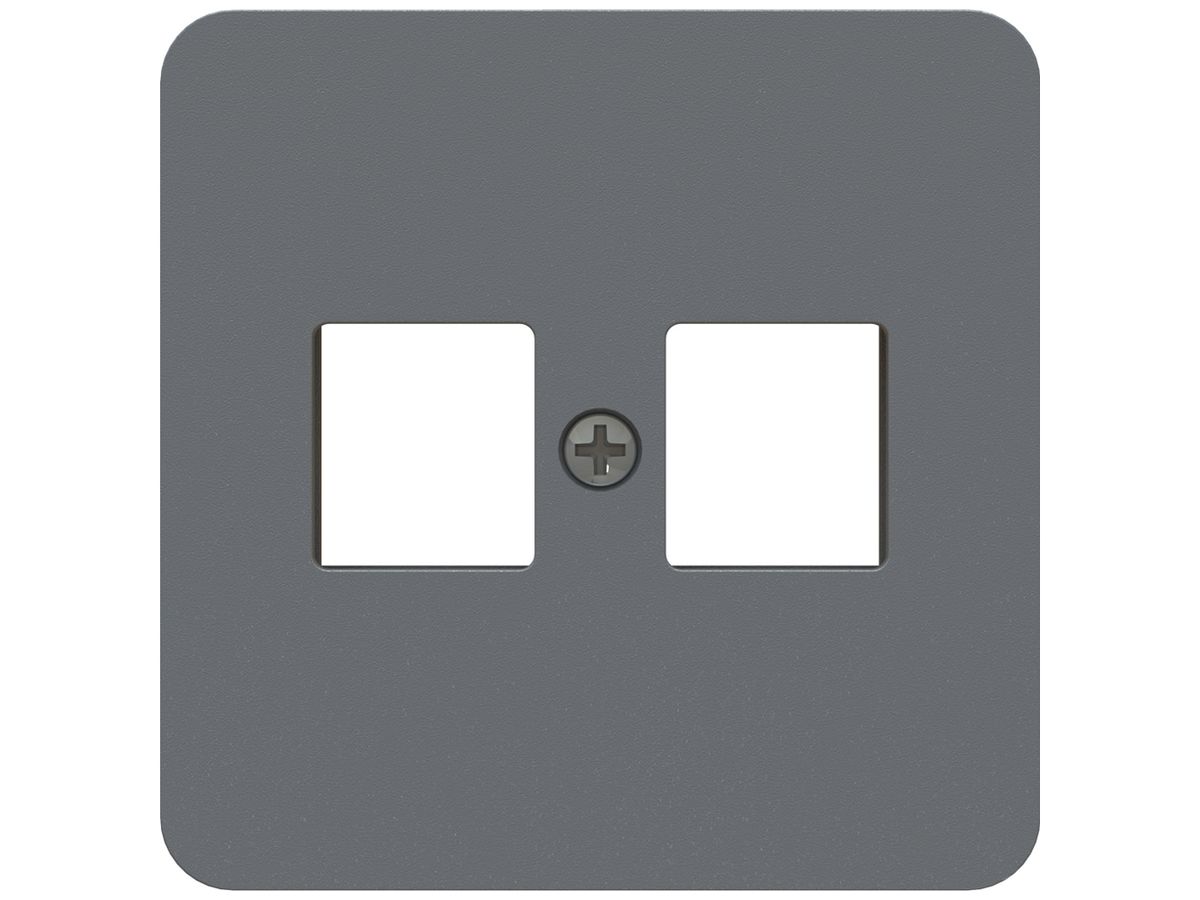 Frontplatte MH priamos für 2×RJ45 Keystone anthrazit
