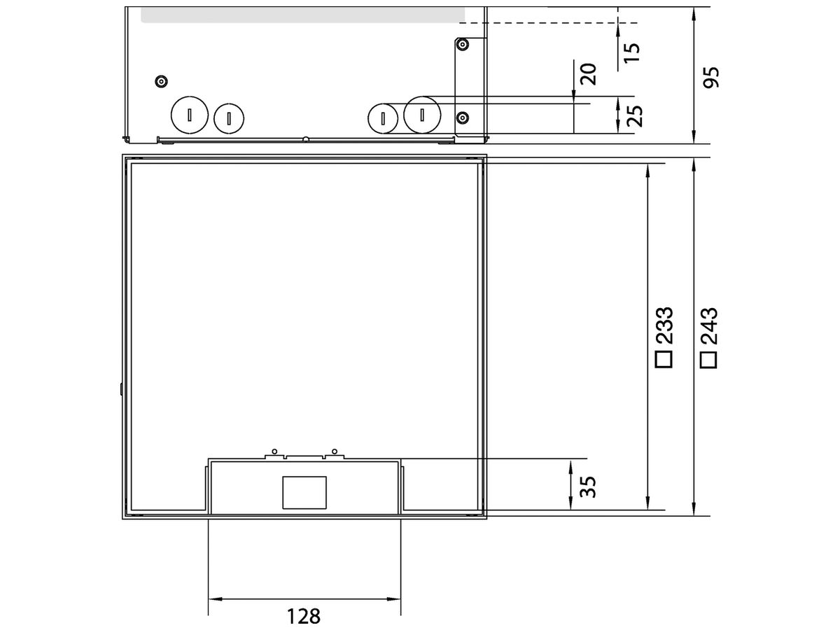 Bodendose Hager Q12 LE 3kN 244×251×15mm rostfreier Stahl 10×FLF