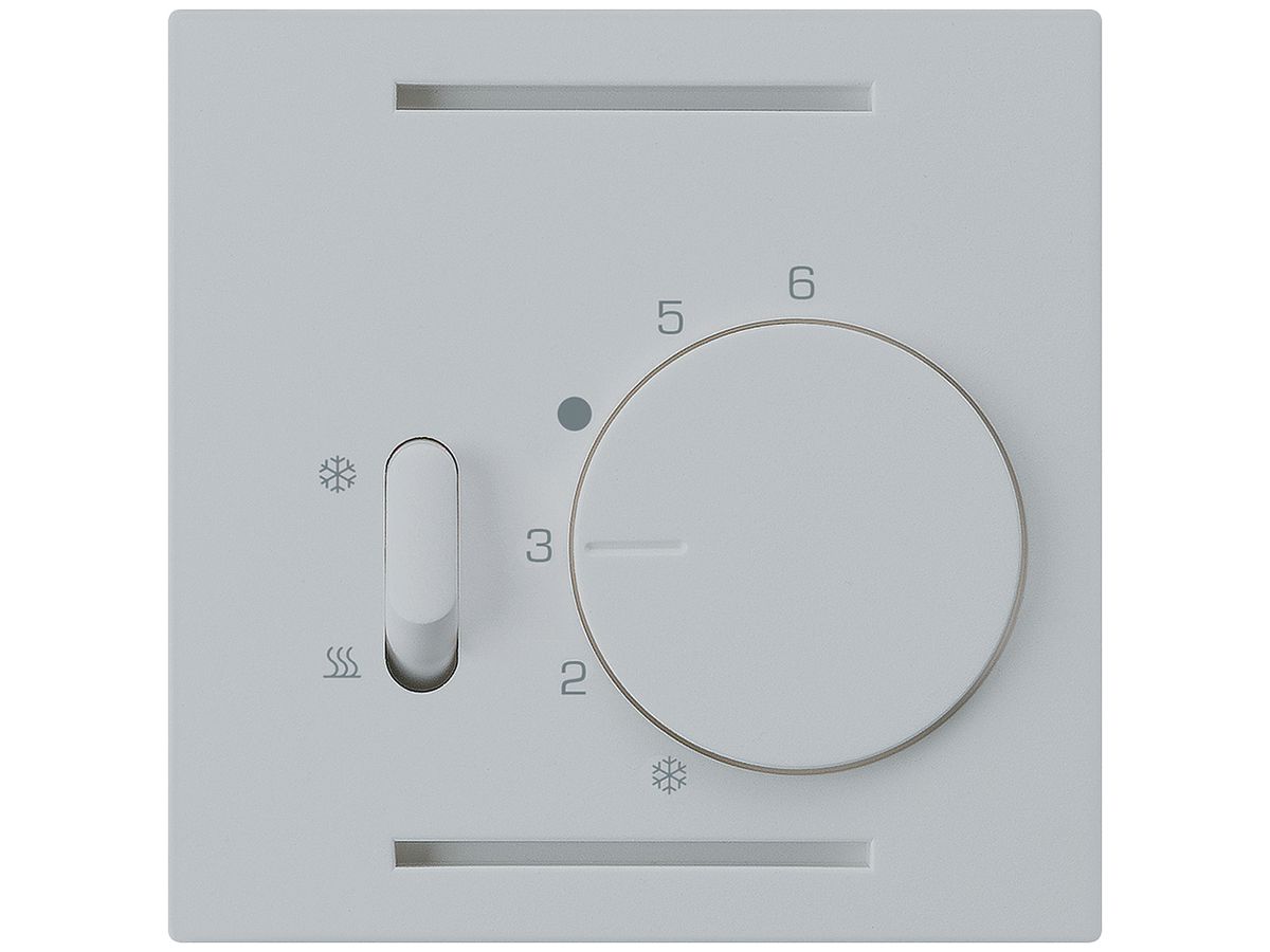 Thermostat Hager kallysto A, mit Schalter Heizen/Kühlen, hellgrau