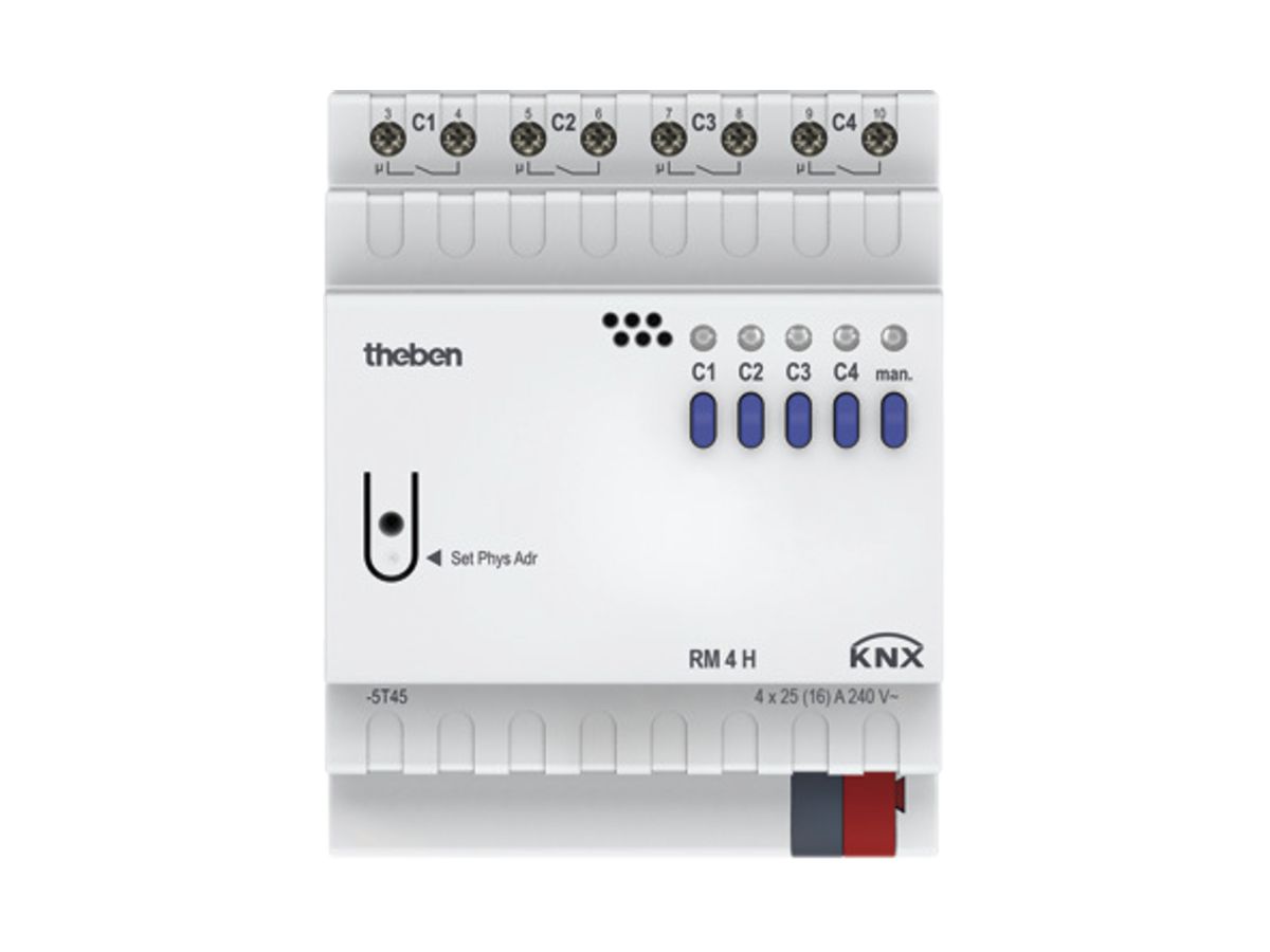 REG-Schaltaktor Theben RM 4 H KNX, 4-fach 25A, 4TE