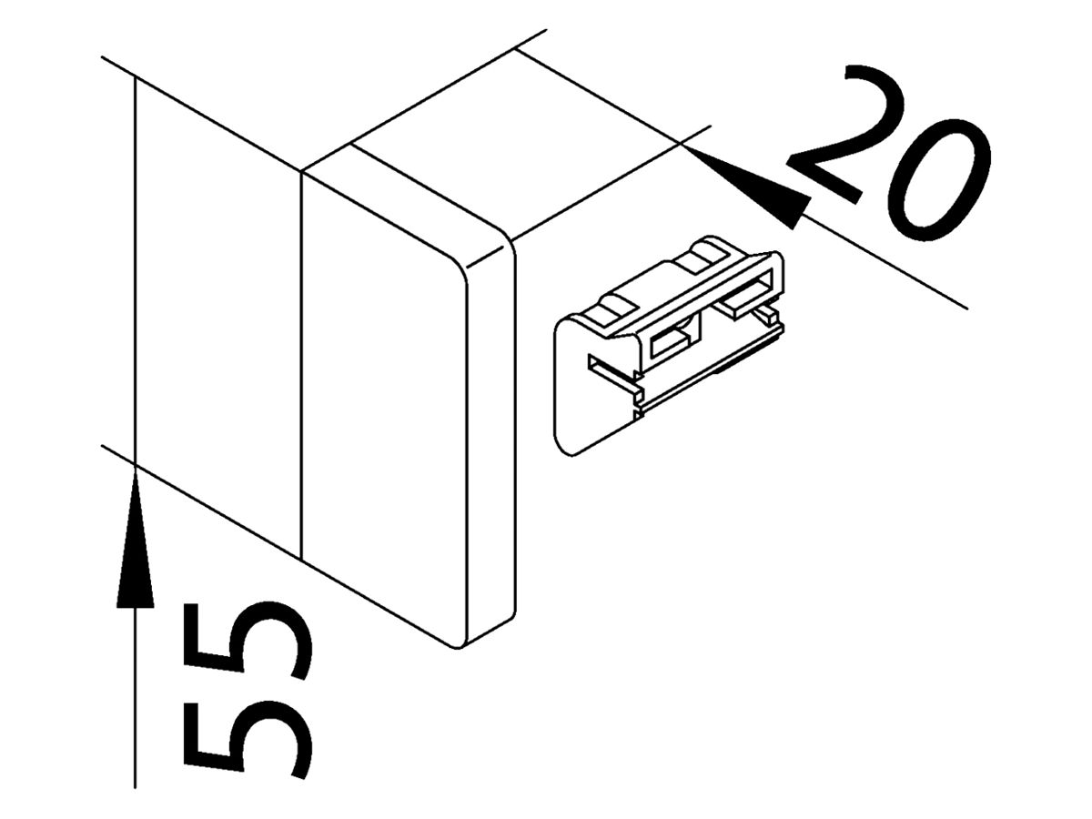 Endstück tehalit SL20055 mit Teppichleiste, verkehrsweiss