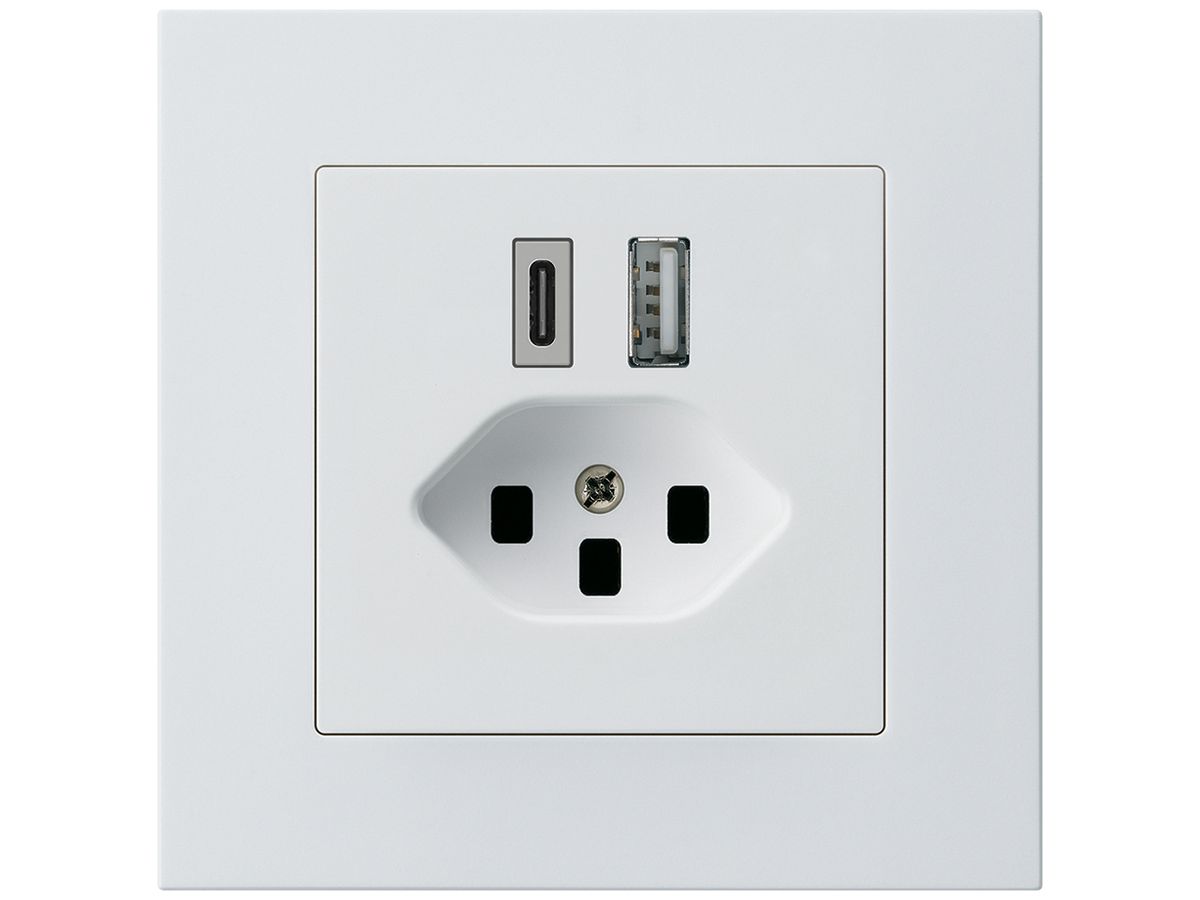 UP-USB-Ladesteckdose kallysto.pro 18W PD 1×Typ A 1×Typ C T23 weiss