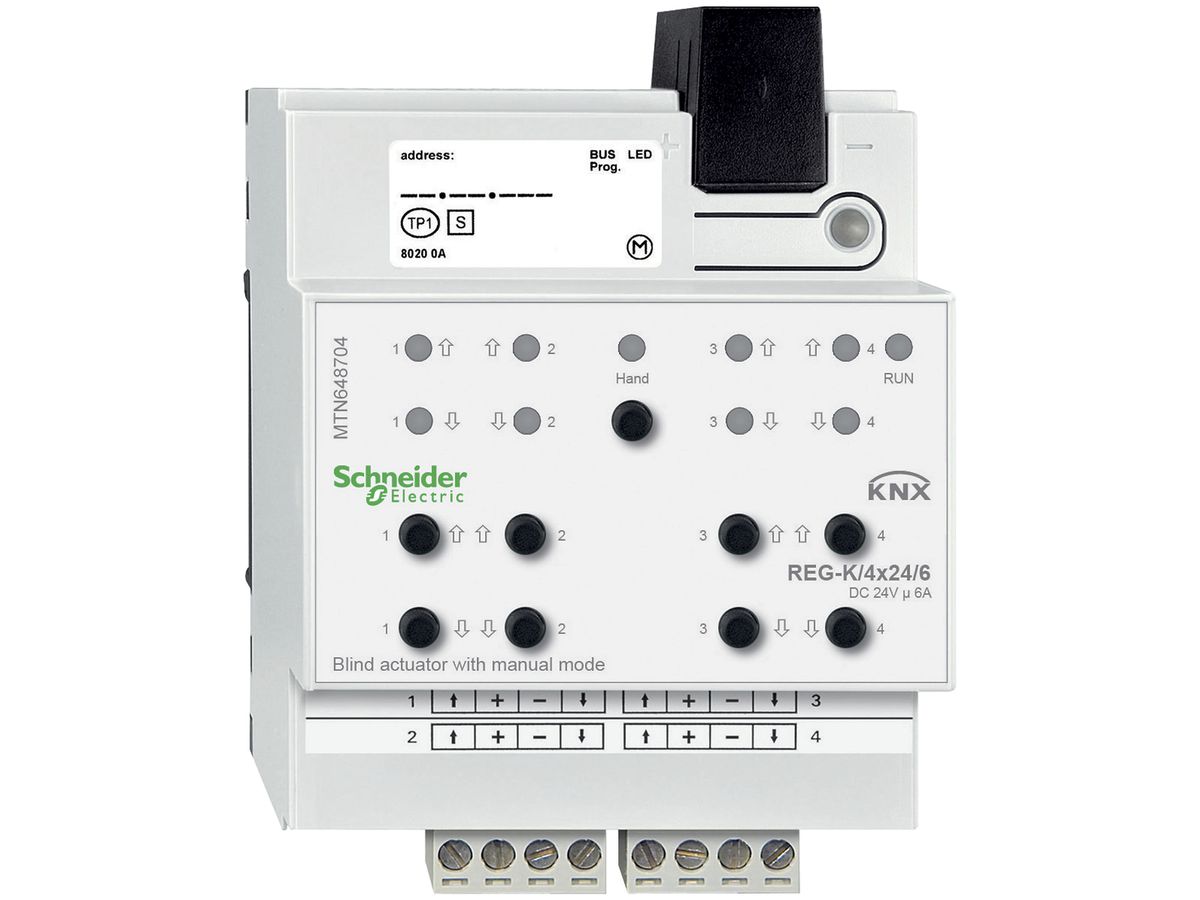 REG-Jalousieaktor KNX Schneider Electric 4×24V MTN648704