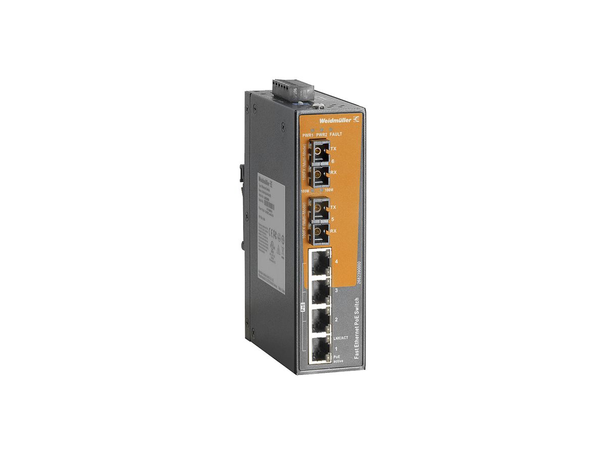 Switch WM IE-SW-EL06-4POE-2SC, 4×RJ45 FE+2×SC MM FE unmanaged