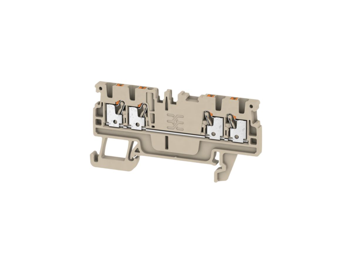 Durchgangs-Reihenklemme Weidmüller A4C PUSH IN 1.5mm² 4 Anschlüsse TS35 beige