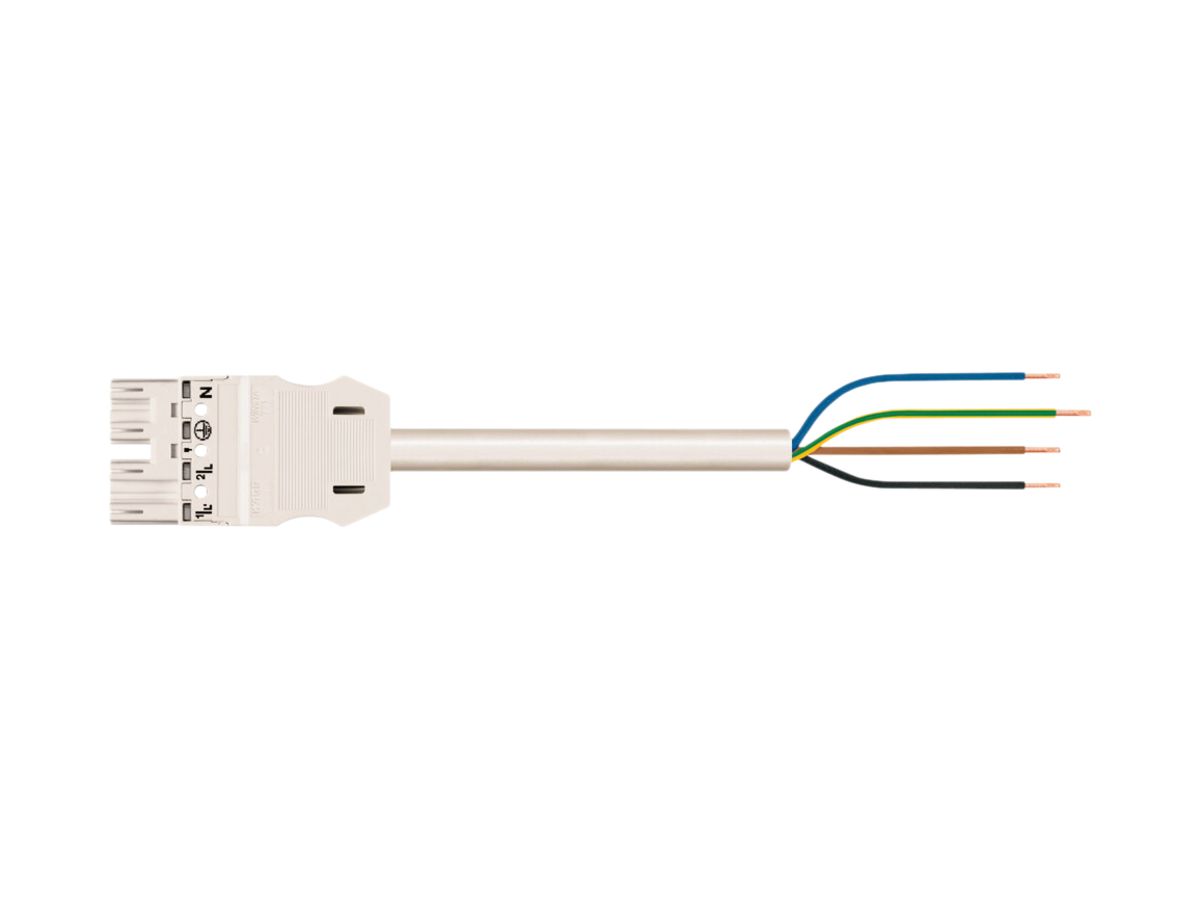 Anschlussleitung WAGO 4×1.5mm² Stecker-freies Ende 3m weiss