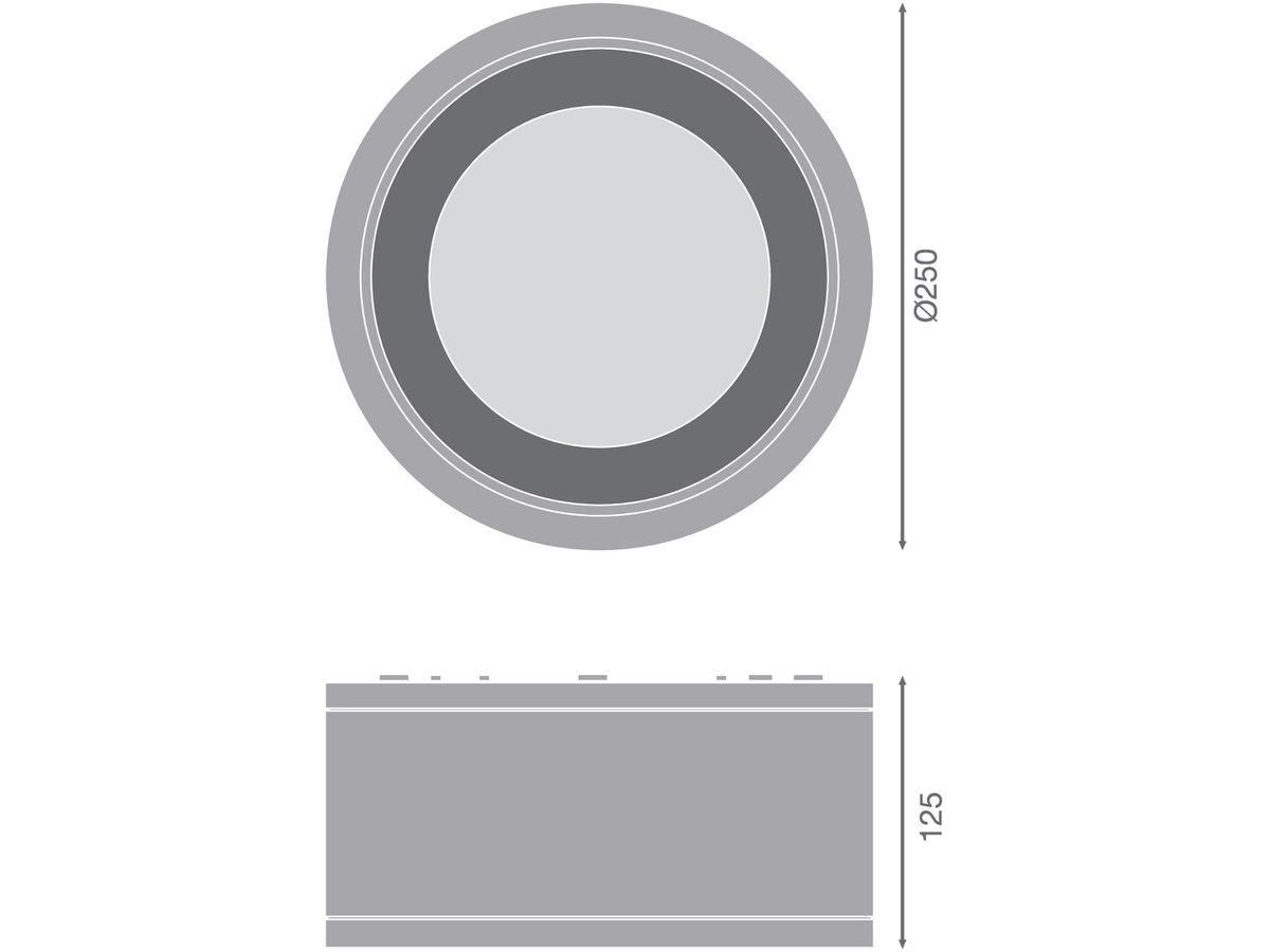 AP-LED-Downlight LEDVANCE DL SURFACE 250 45W 4725lm 3000K IP65 36° schwarz