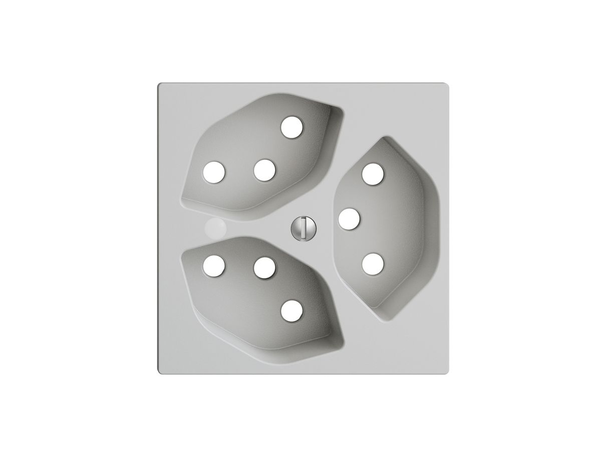 Frontset EDIZIOdue hellgrau 60×60mm 3×T13 mit Linse