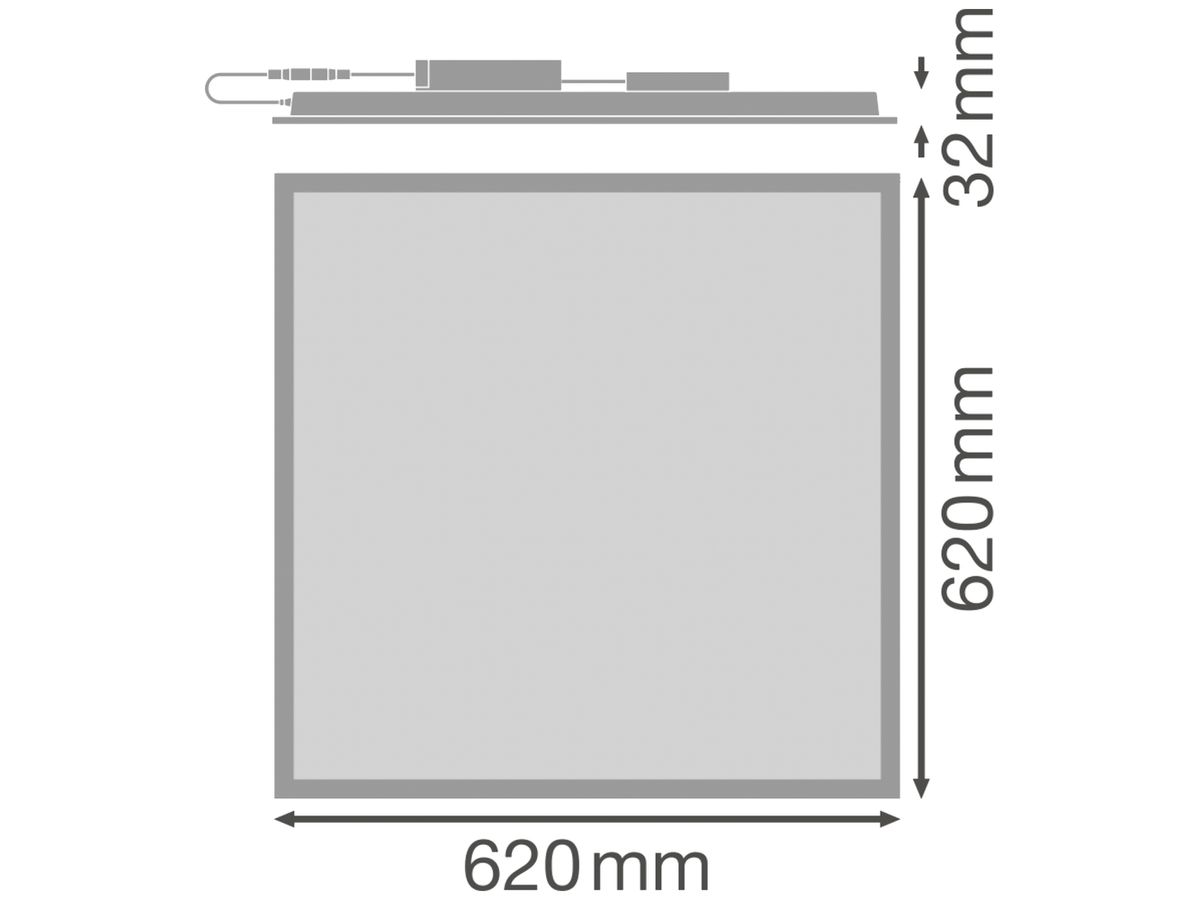 LED-Panelleuchte LEDVANCE PL FLEX 625 UGR 32W 5220lm 840 IP20/40 DALI weiss