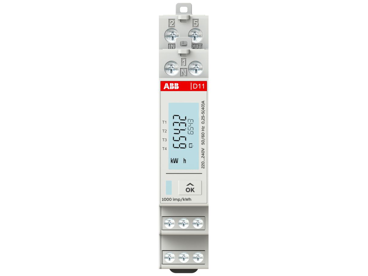 REG-Energiezähler ABB D11 15 40 1L 40A Multitarif Modbus S0 1TE