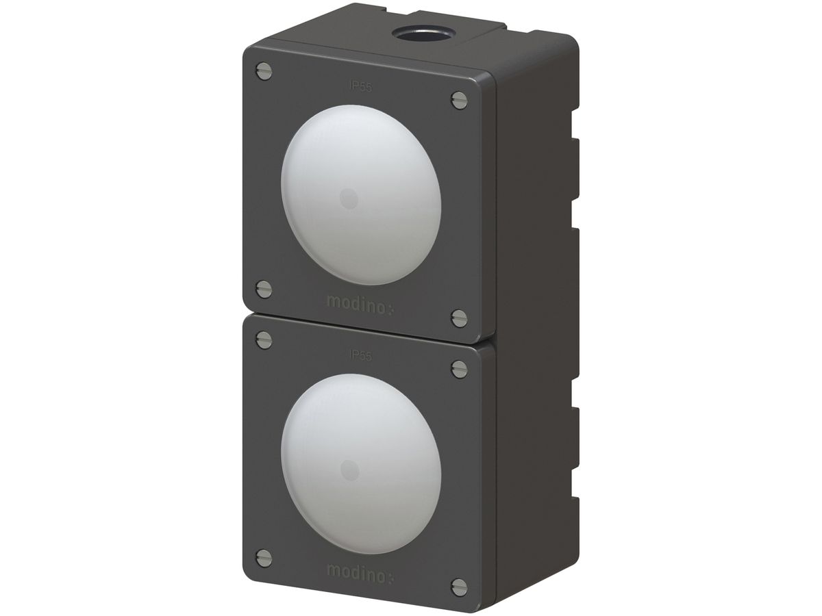 AP-Kombination modino exo 2×Schema 3 beleuchtet 90×190mm schwarz