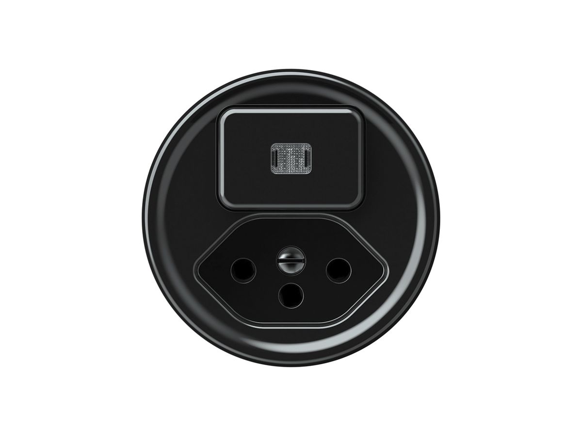 Kombination origin 1×Taste beleuchtet 1CO+T13 1P 0<1 10A 230V 60×60mm schwarz