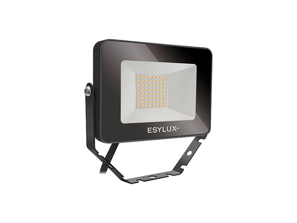 LED-Strahler ESYLUX OFL BASIC, 10W 3000K 1000lm 148×28×100mm IP65, schwarz