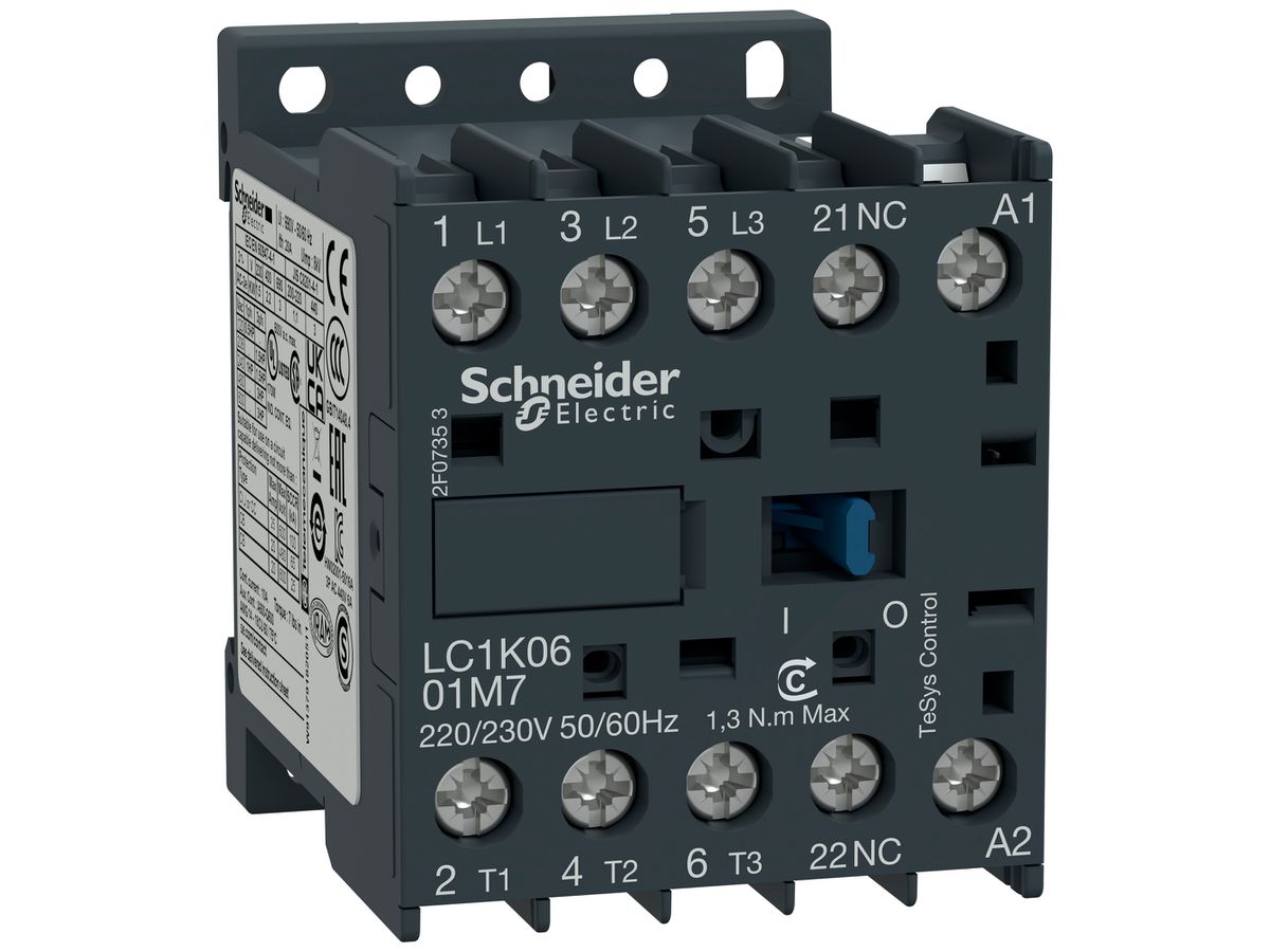 Leistungsschütz TeSys 380…400VAC 3NO 20A 6A 2.2kW 4A 1.5kW 440V