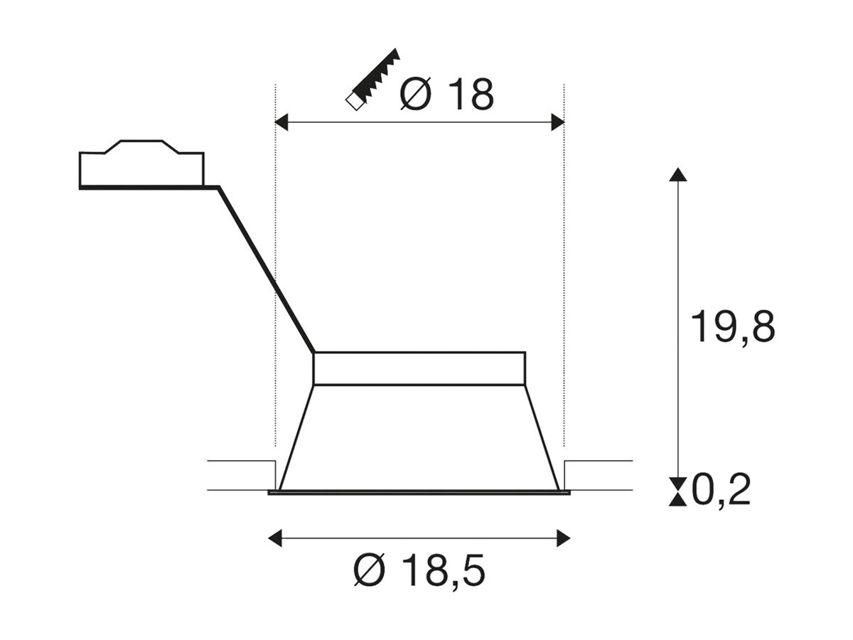 EB-Deckenleuchte SLV HORN-T, GU10 50W IP20 mattschwarz