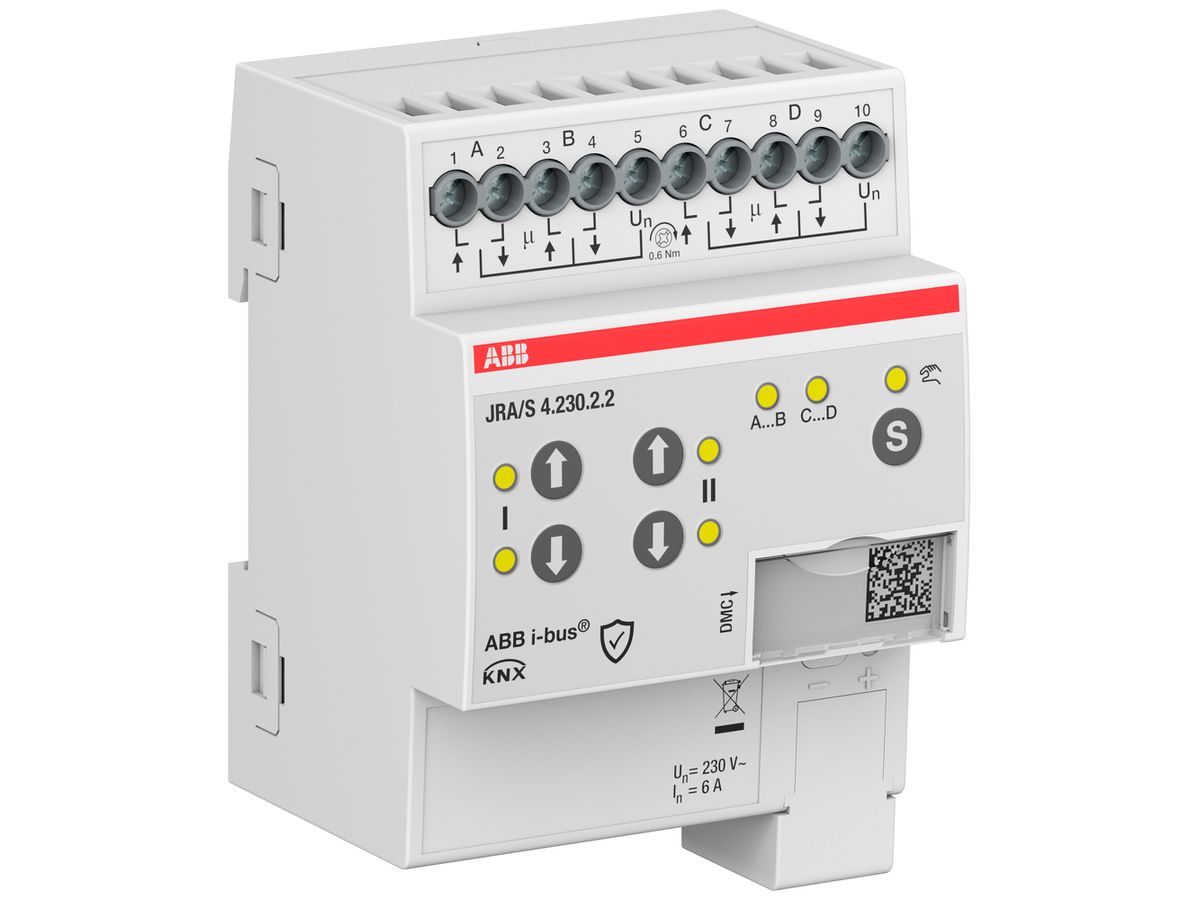 REG-Jalousieaktor KNX ABB JRA/S4.230.2.2 4-fach 6A/230VAC