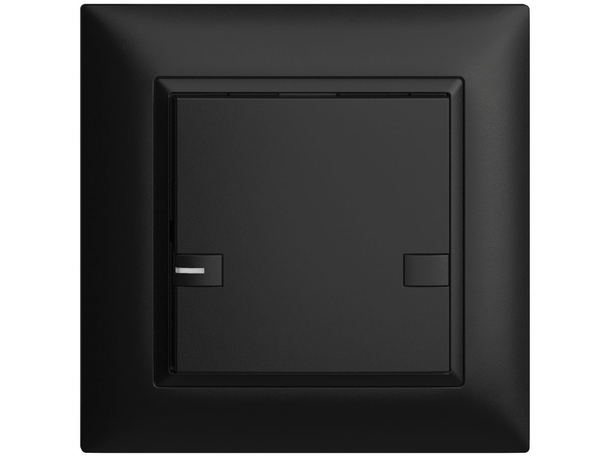 UP-Universaltaster 1×2T Steckklemme EDIZIOdue schwarz, mit LED