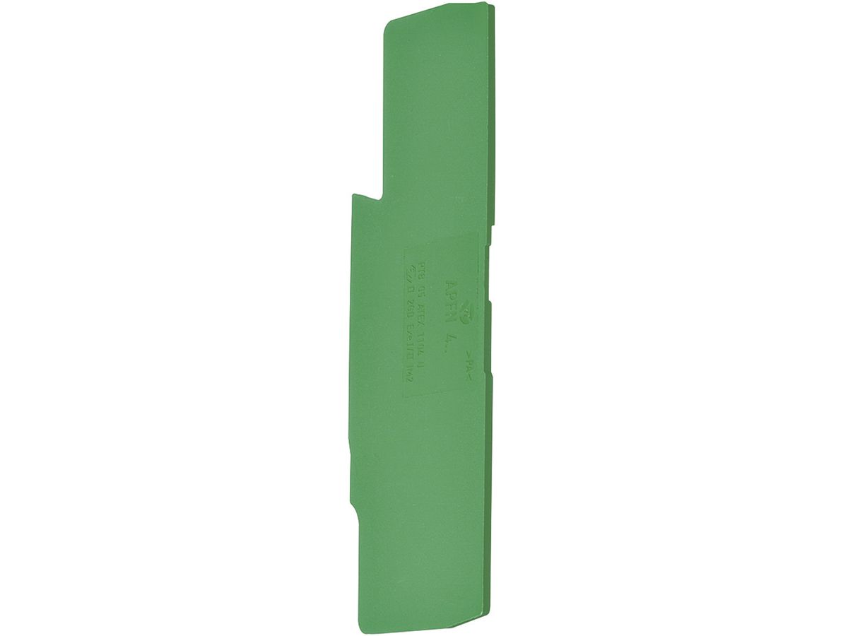 Abschlusswand Hager für KYA04EH4 PE-Klemmen 4mm² grün