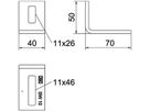 Befestigungswinkel Bettermann BW 10 A4 70×50×40mm A4 1.4571 2B