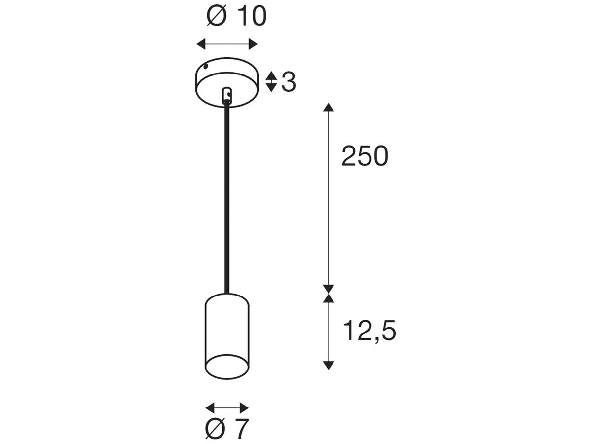 Pendelleuchte SLV ASTO TUBE GU10 1×10W direkt Ø70×125mm weiss