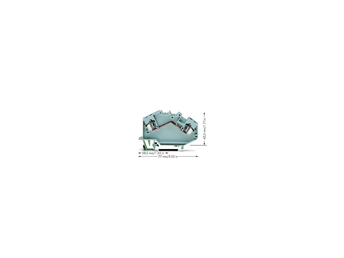 Durchgangsklemme WAGO TOPJOB 4mm² grau