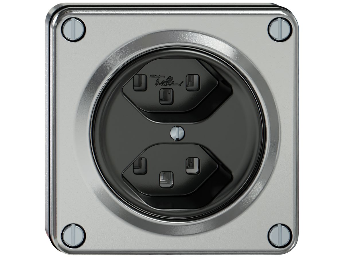 UP-Steckdose ELEMENT 2×Typ 23 16A 250V IP20 aluminium