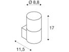 Wandleuchte SLV GRAFIT round E27 11W IP44 Aluminium anthrazit