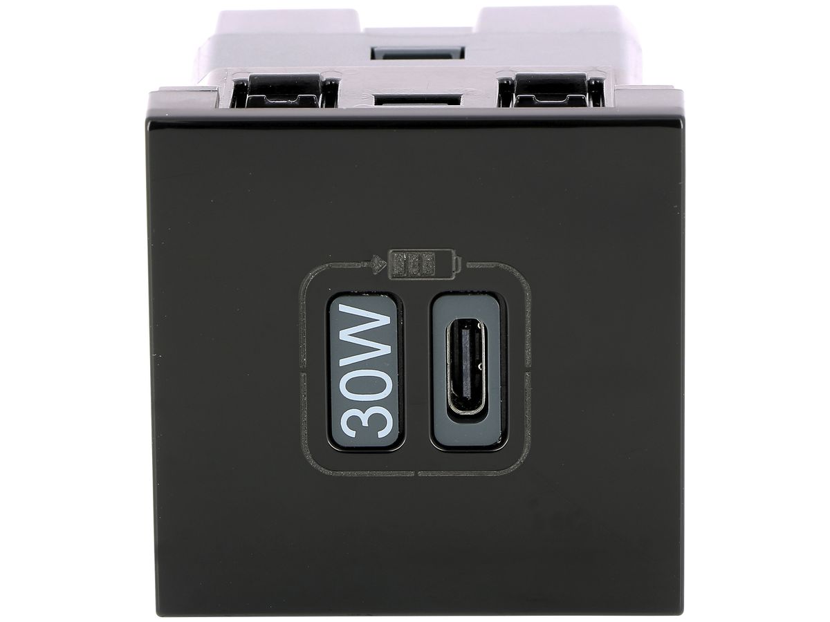 USB-Ladesteckdose MOS 1×Typ-C 3A 30W 2 Module schwarz matt