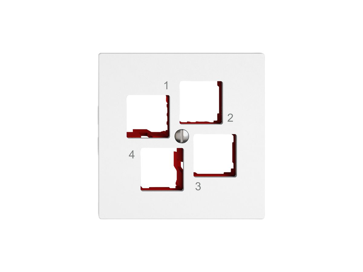 Montageset EDIZIO.liv EASYNET S-One SNAPFIX® gerade 4×RJ45 ws