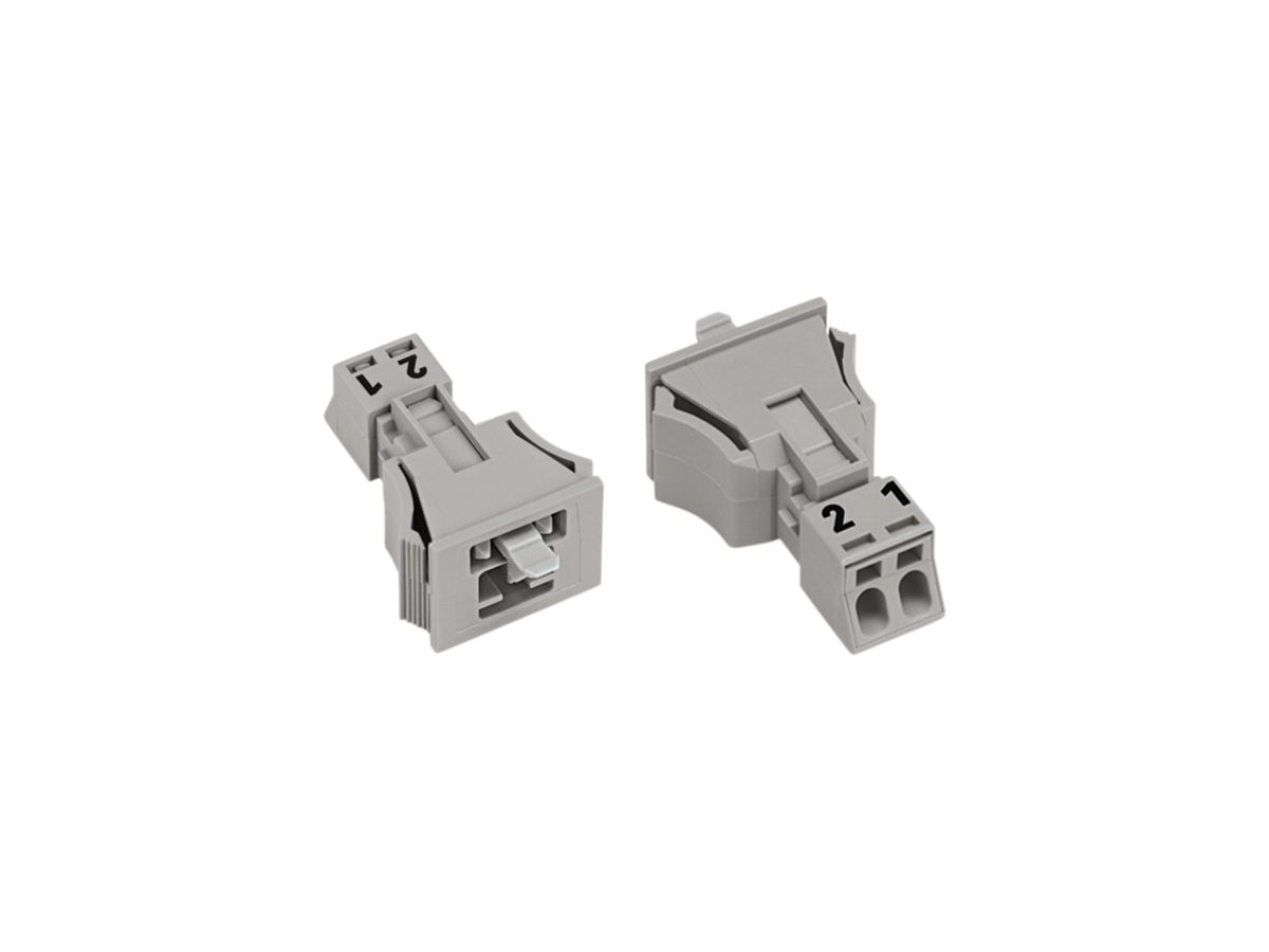 Stecker WAGO 2L 0.25…1.5mm² grau Codierung B 16A 250V Snap-In