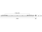 LED-Feuchtraumleuchte Sylvania Start Eco 40W 6000lm 3000…6500K IP65 1500mm grau