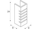 Wandleuchte SLV GL 100 SLOT, E14 40W Gips eckig IP20 weiss