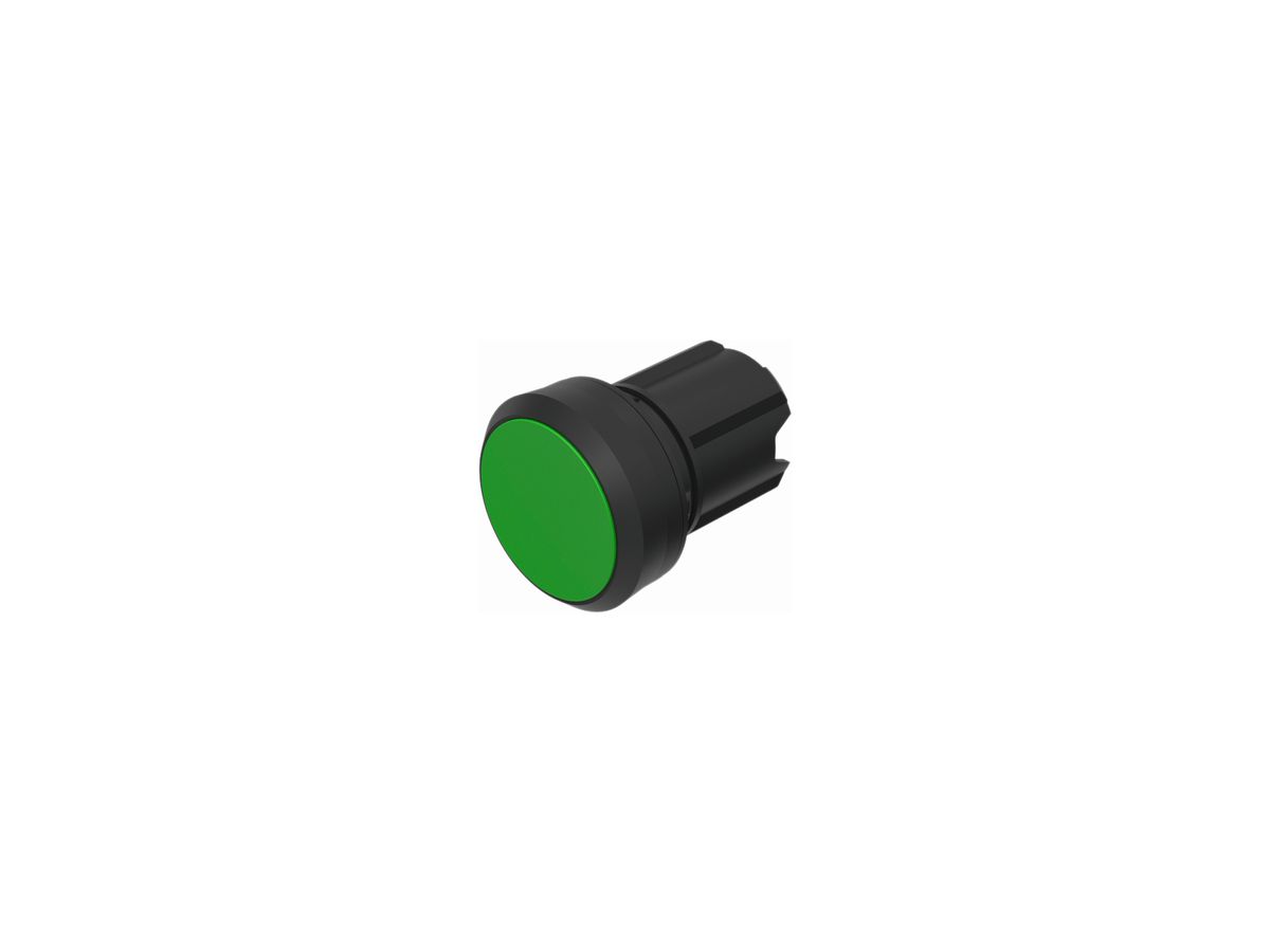 EB-Druckschalter EAO45, R, grün Ring schwarz bündig