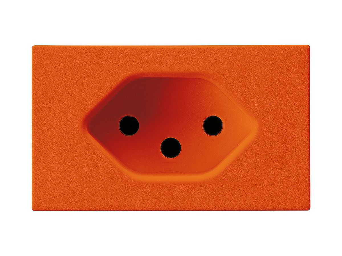 EB-Steckdose FLF Hager Typ 13 orange mit Steckklemmen mit Rastfeder